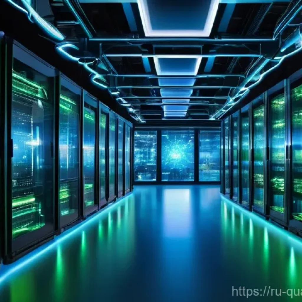 양자광학 기술의 미래 - Secure Quantum Communication Network**
"A wide-angle, cinematic shot of a futuristic data center or...