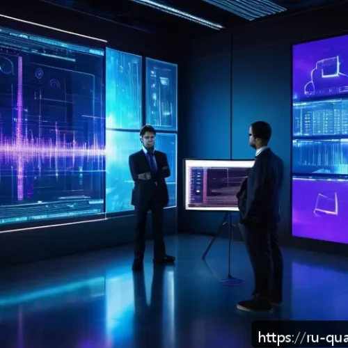 양자랜덤넘버 생성기 - A futuristic high-tech laboratory setting showing a sleek quantum random number generator device emi...