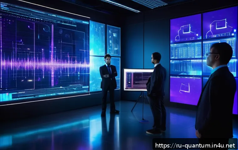 양자랜덤넘버 생성기 - A futuristic high-tech laboratory setting showing a sleek quantum random number generator device emi...