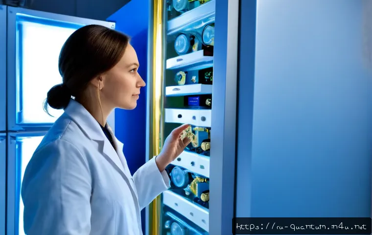 Home 17 양자컴퓨터 관련 연구 동향 - Photorealistic quantum computing research laboratory in Moscow, Russian scientists in clean white la...